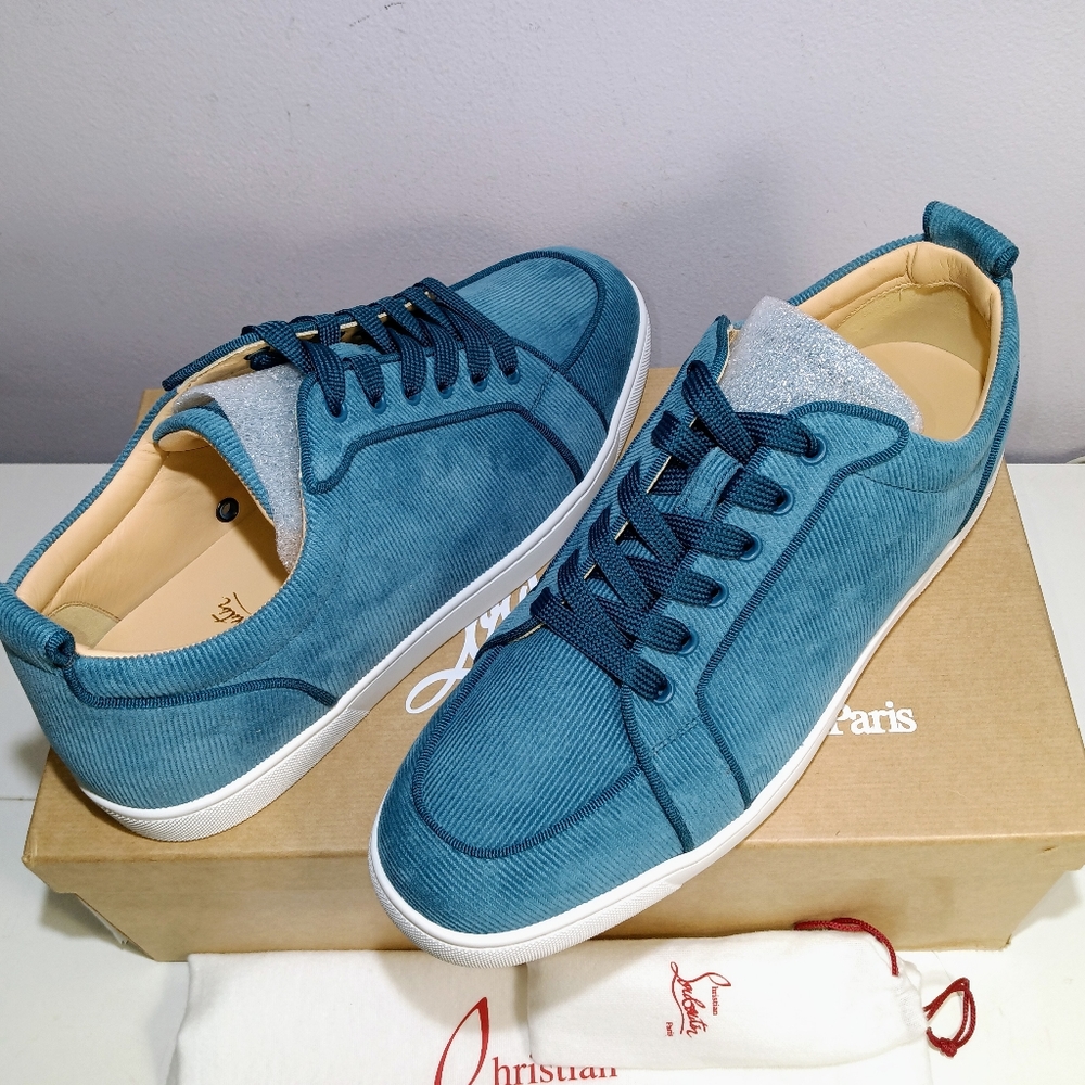 NEW CHRISTIAN LOUBOUTIN RANTULOW ORLATO FLAT BLUE SZ 42 / 9 - Picture 6 of 16